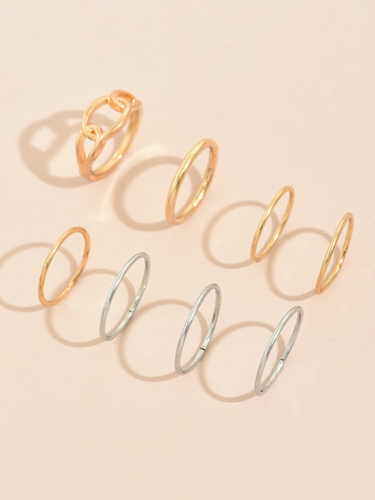 Gold Tone Zinc Alloy Ring For Women All Match Design Elegant Everyday Look Jewelry Stylish Fashion Ring Trendy