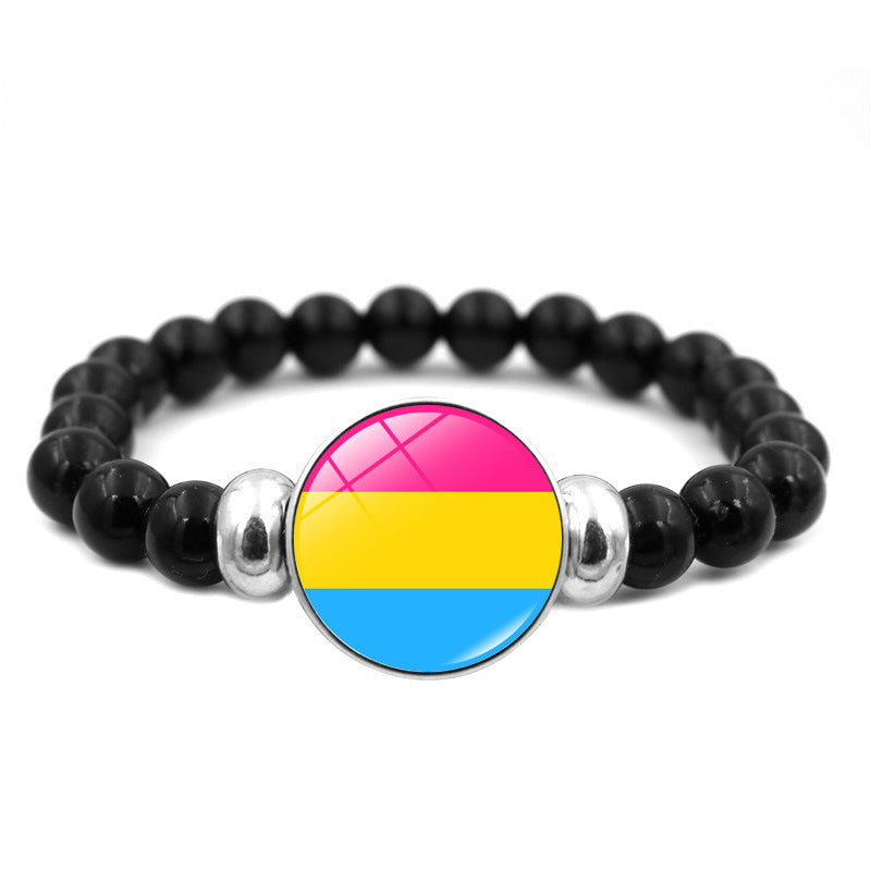 Unisex Beaded Resin Bracelet Flower Design European American Style For Men Women Elegant Resin Beads Accessory