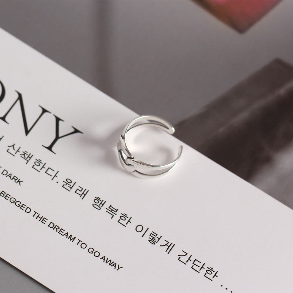 Minimalist Geometric Sterling Silver Ring 10mm Wide Surface Lightweight Korean Trend Jewelry Everyday Wear Now