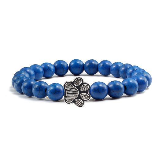 Beaded Bracelet For Men And Women Natural Turquoise Beads Inlay Fashion Leisure 8mm 18cm Unisex Natural Stones