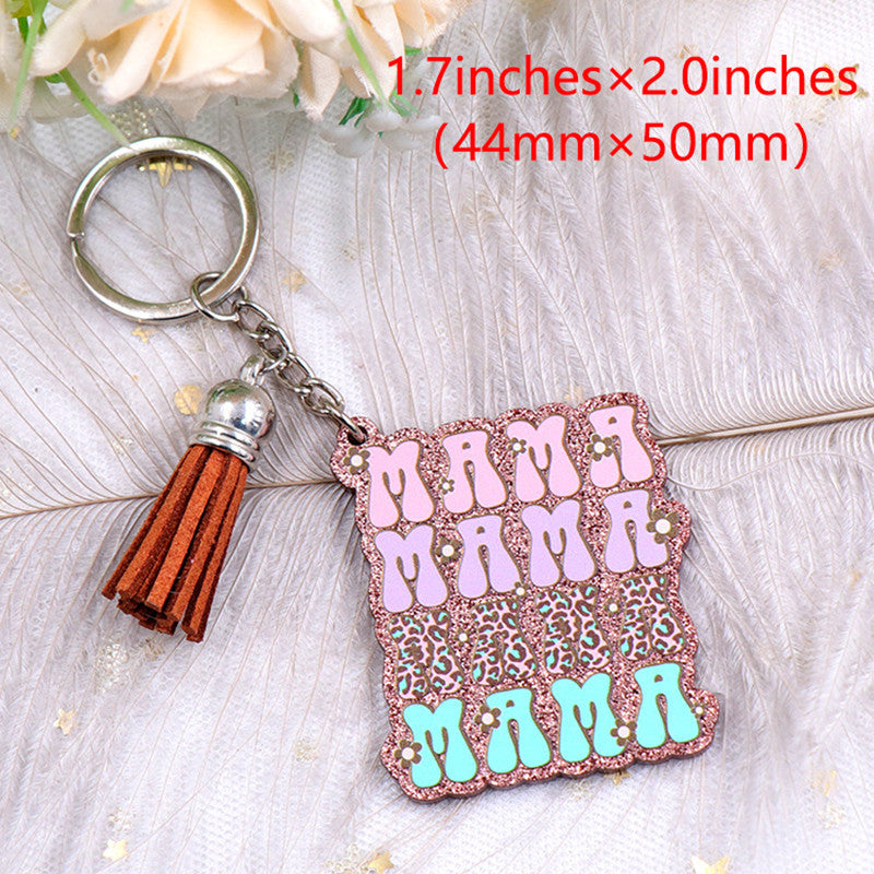 Acrylic Keychain Floral Gift For Couples Mothers Day