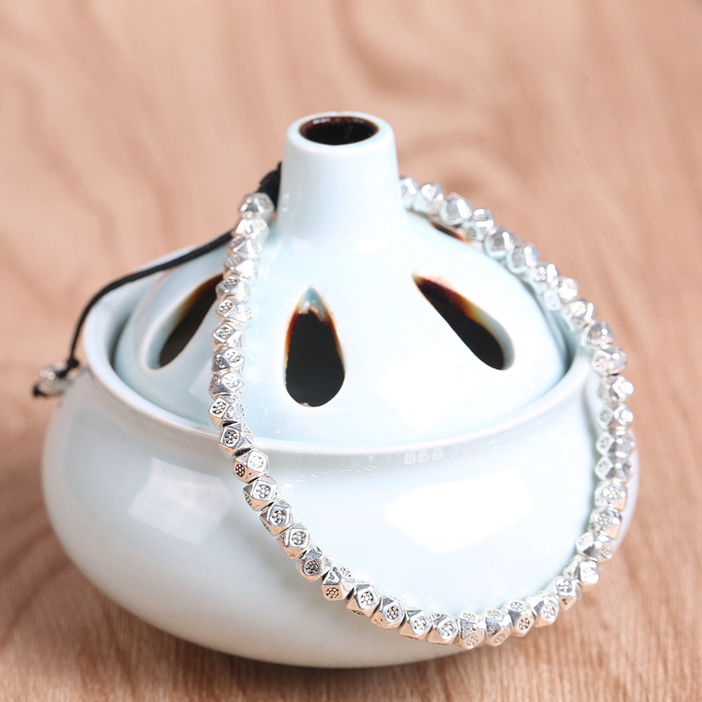 Womens Beaded Bracelet Faceted Beads Geometric Alloy