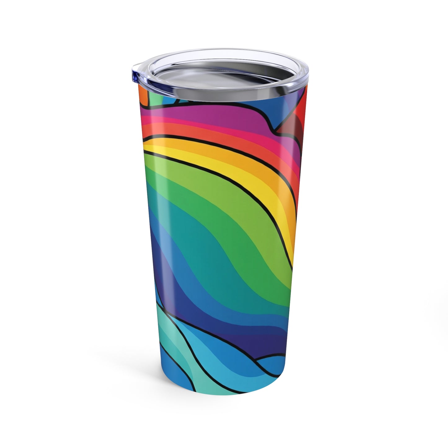 20oz Stainless Steel Travel Mug With Lid Double Wall Vacuum Insulated Leak Proof Printed Design For Hot And Cold