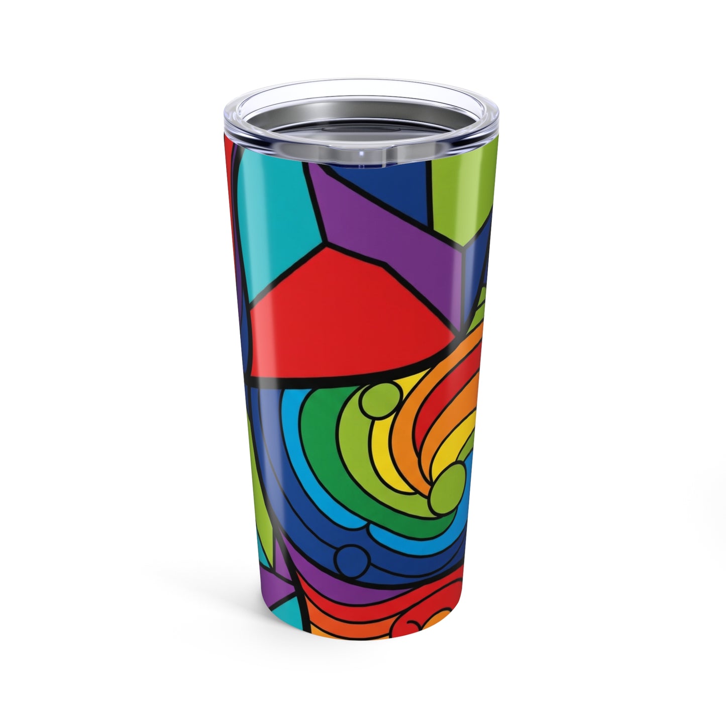 20oz Stainless Steel Tumbler With Printed Artwork Double Wall Vacuum Insulation Spill Resistant Travel Mug Durable