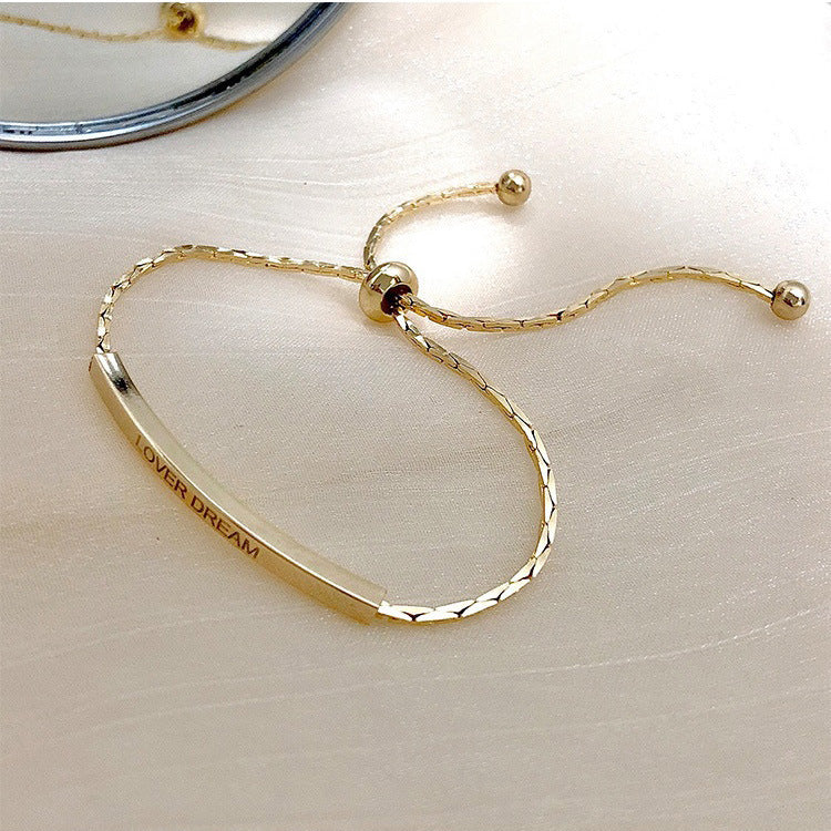 Unisex 925 Silver Letters Bracelet Minimal Fashion Jewelry