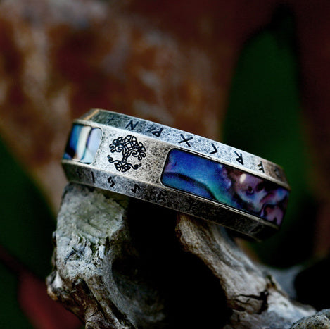 Titanium Steel Ring Vintage Ring For Men Retro Ring Antique Silver Black USSize 7 8 9 10 11 12 And13 Width 8MM