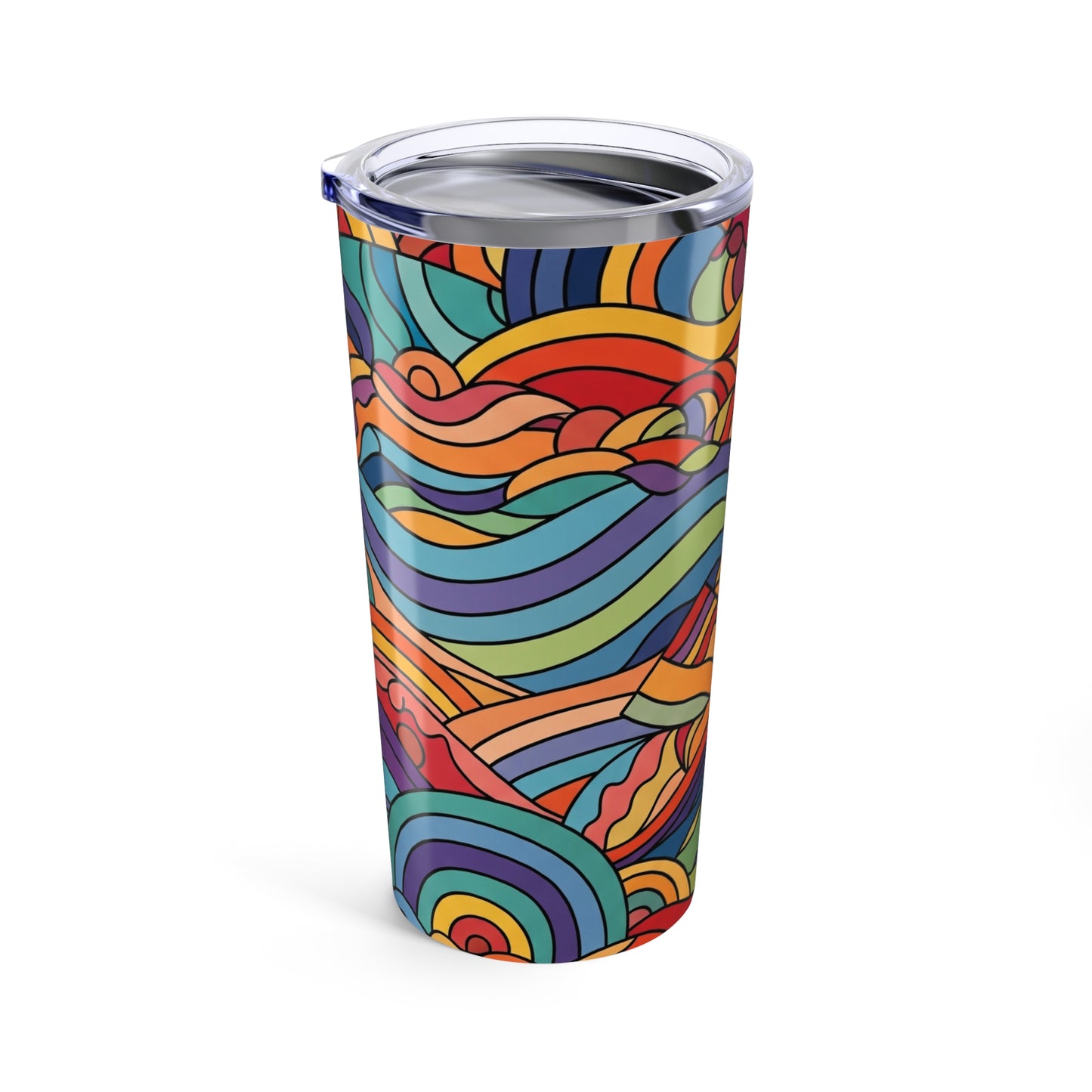 20 Oz Stainless Steel Printed Tumbler With Double Wall Vacuum Insulation Travel Coffee Cup Spill Resistant Design