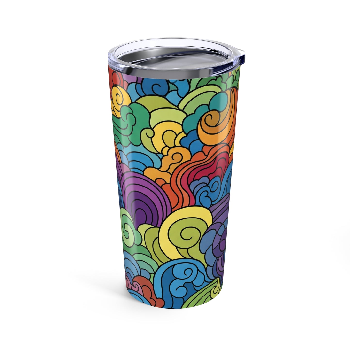 20oz Stainless Steel Tumbler With Printed Design Double Wall Vacuum Insulation Spill Proof Lid Dishwasher Safe