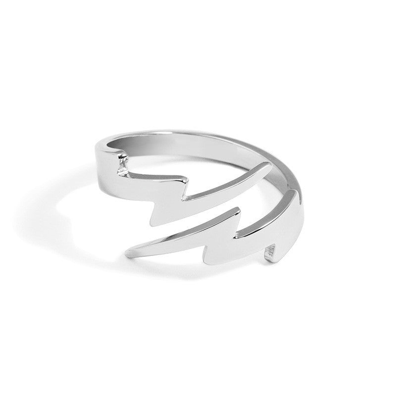 Adjustable Titanium Steel Ring For Women Dark Wind Design With Geometry Polished Finish Japanese Korean Style Edition