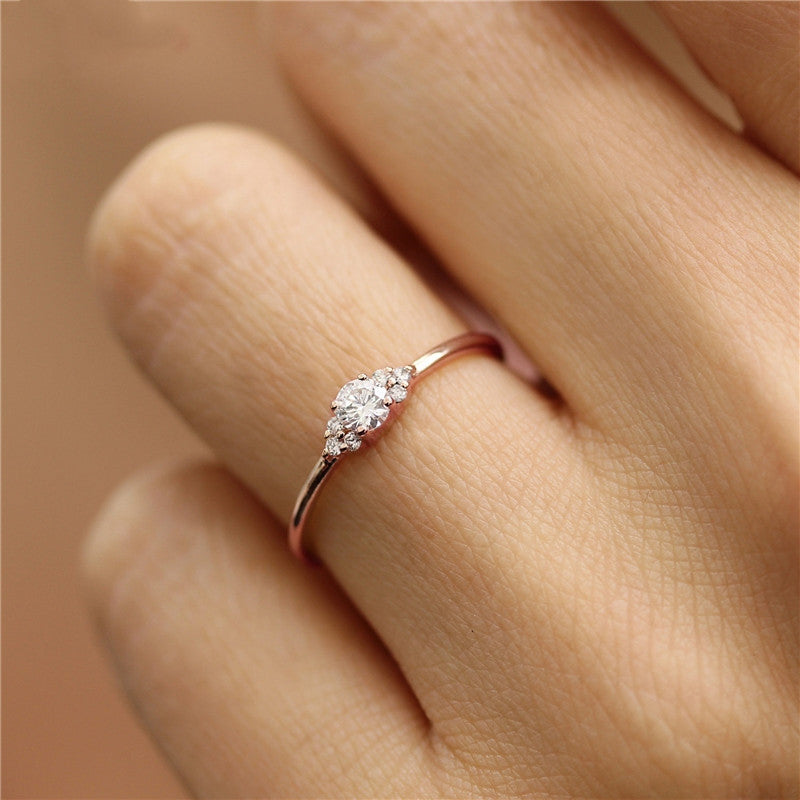 Heart Ring For Women Electroplated Copper With White Gold Gem Accents Elegant Fashion Jewelry Gift Travel Souvenir