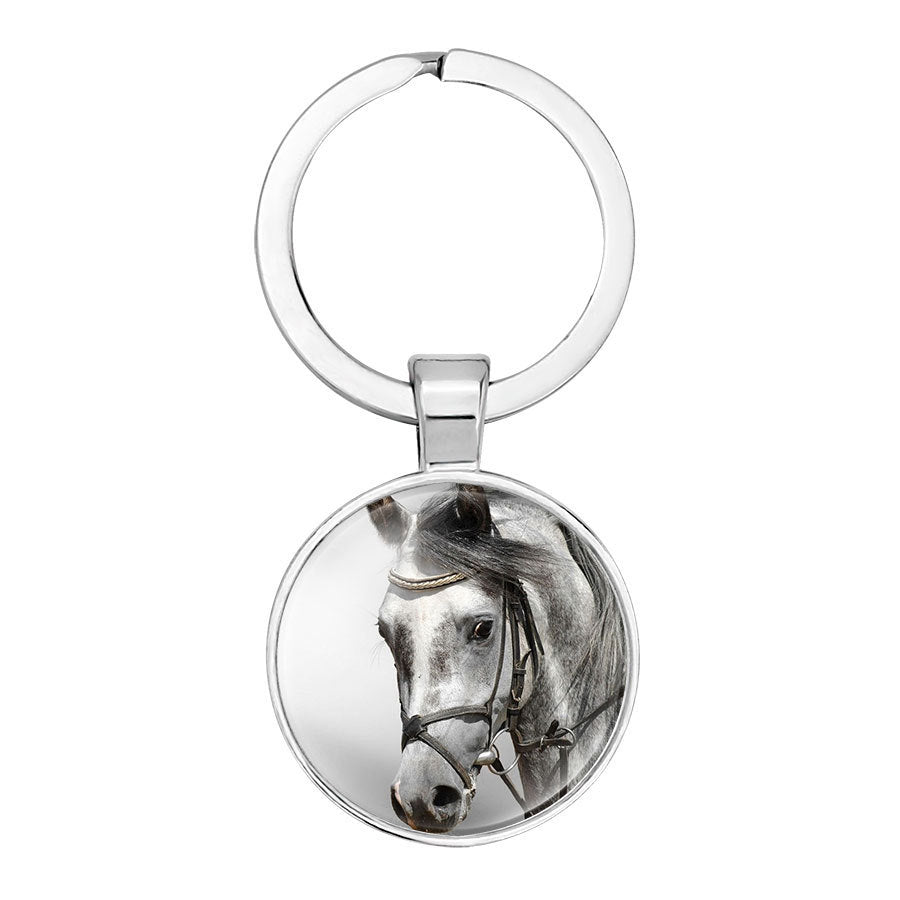 Alloy Keychain for Women and Men Exquisite Craftsmanship Durable Key Ring 25mm Glass Diameter For Everyday Use