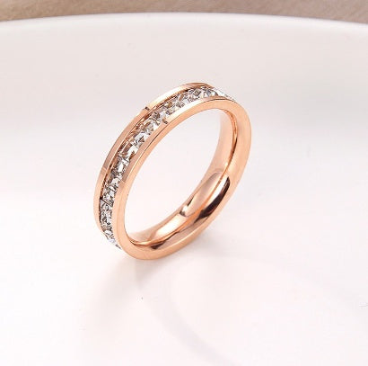 Titanium Steel Rose Gold Plated Ring For Women Bowknot Korean Style Fashion Jewelry Everyday Wear For All Timeless