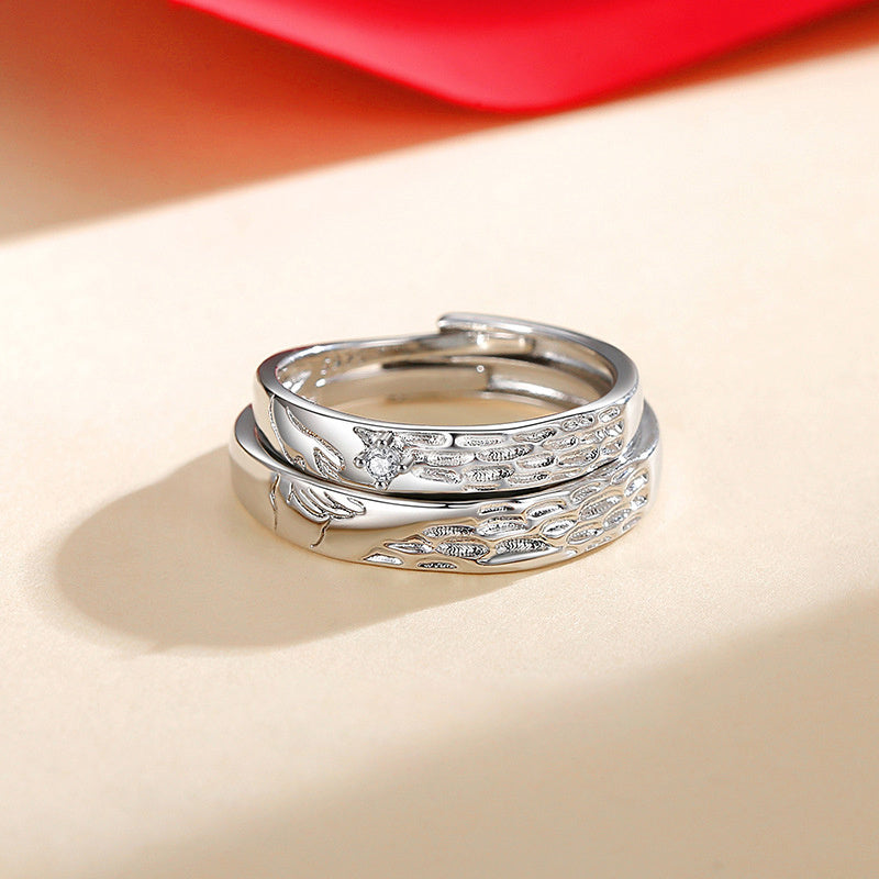 Adjustable Matching Couple Rings Set For Him And Her Copper Promise Diamond Accent Anniversary Womens Ring Set