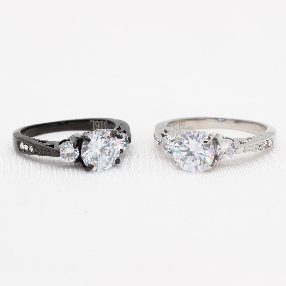 Men's Titanium Steel Ring Simple Band European American Fashion Jewelry Polished Steel Black Ring For Him Gift For Men Boyfriend Husband Anniversary