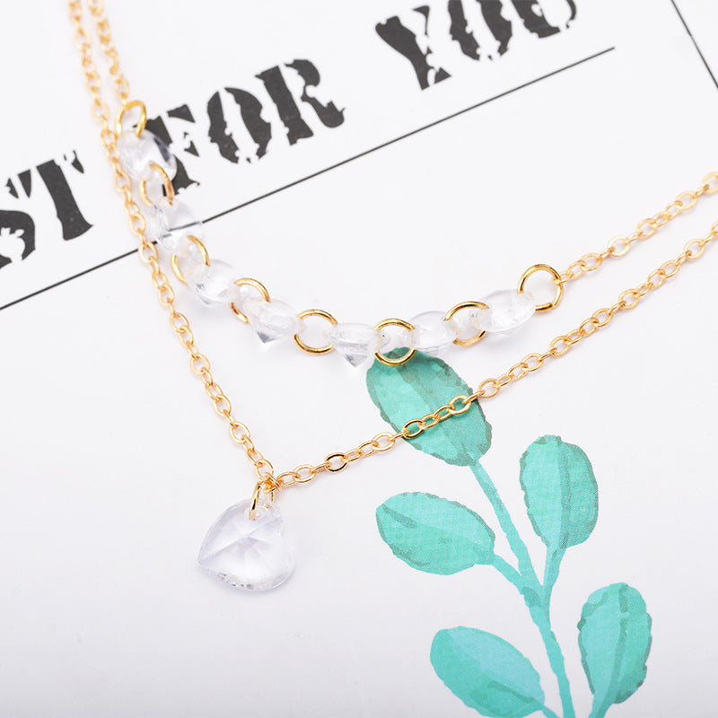 Womens Double Heart Bracelet Alloy Diamond Accent Heart Shaped Charm Bracelet Individually Packed Jewelry Gift