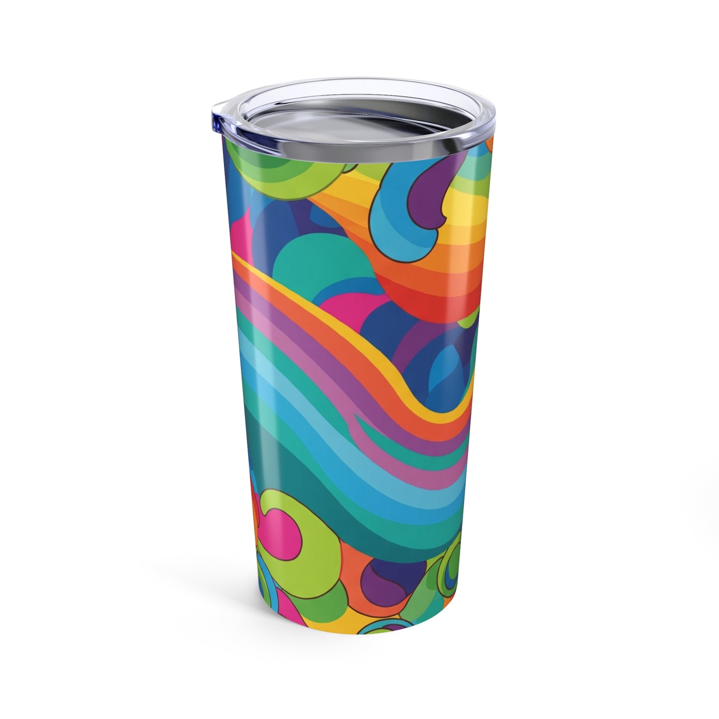 20 Oz Stainless Steel Tumbler With Printed Design Double Wall Vacuum Insulation Spill Resistant Travel Mug Hot Or