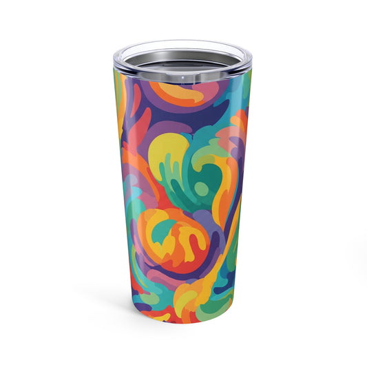 20oz Stainless Steel Tumbler With Printed Artwork Double Wall Vacuum Insulation Spill Resistant Travel Mug For
