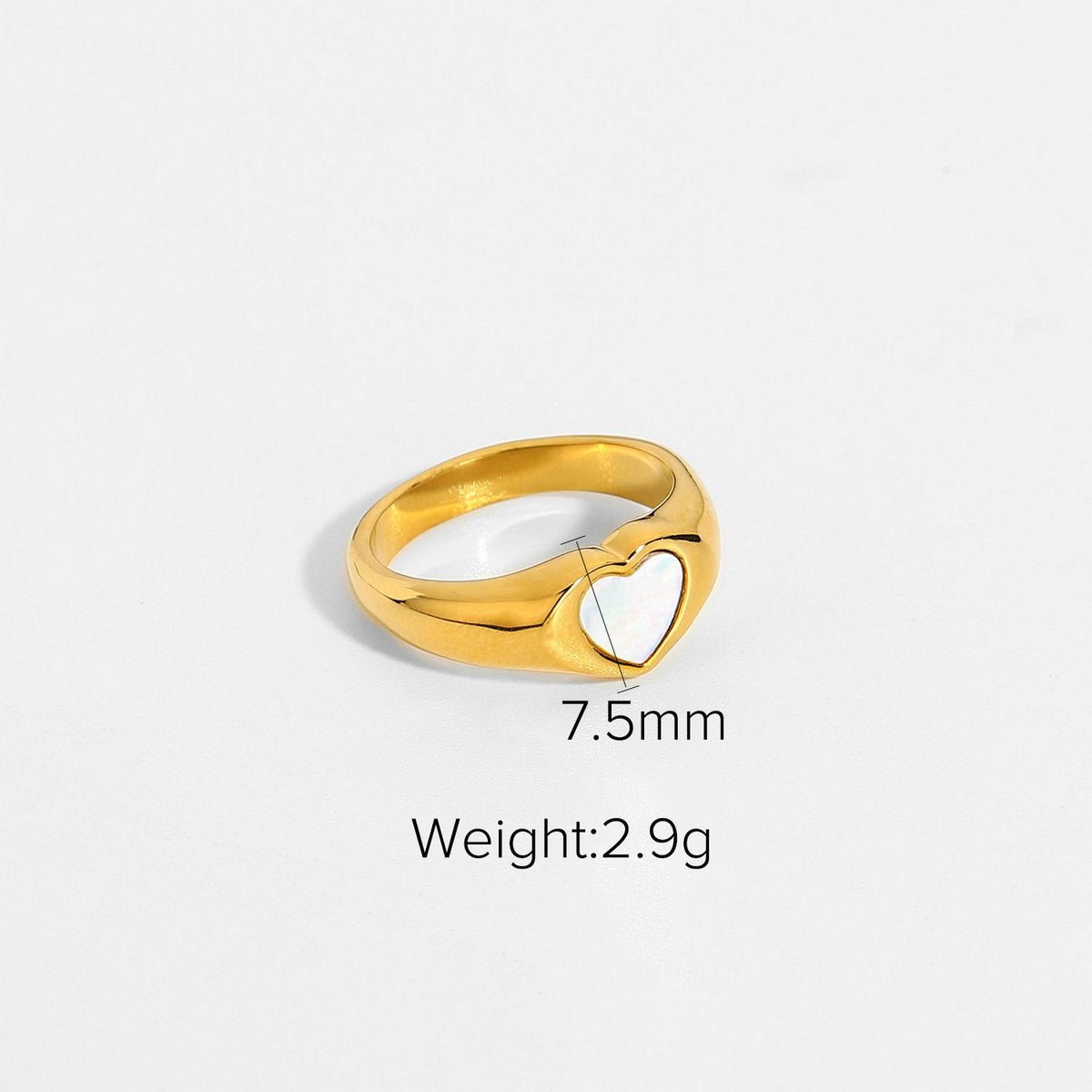 Womens Heart Shaped Ring 18K Gold Plated Stainless Steel Pattern Love Ring Ethnic Retro Geometric Ring Jewelry