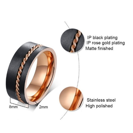 Stainless Steel Ring 8mm Wide Band For Men And Women Party Jewelry Gift Birthday Christmas Present Best Friend