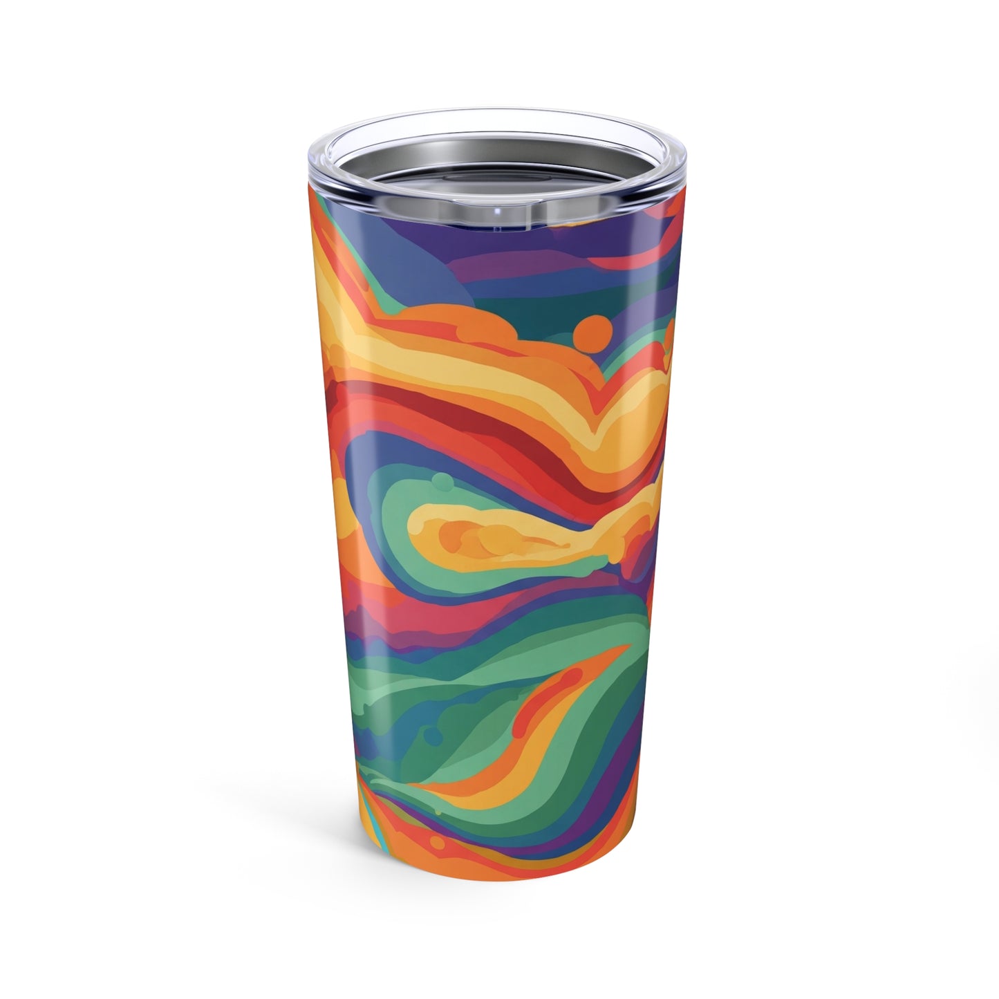 20 Oz Stainless Steel Tumbler With Artwork Double Wall Insulated Leak Proof Travel Cup Lid For Hot And Cold