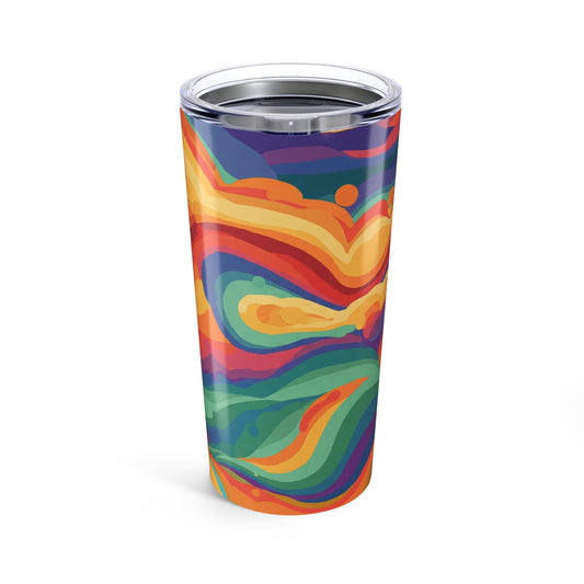 20 Oz Stainless Steel Tumbler With Artwork Double Wall Insulated Leak Proof Travel Cup Lid For Hot And Cold