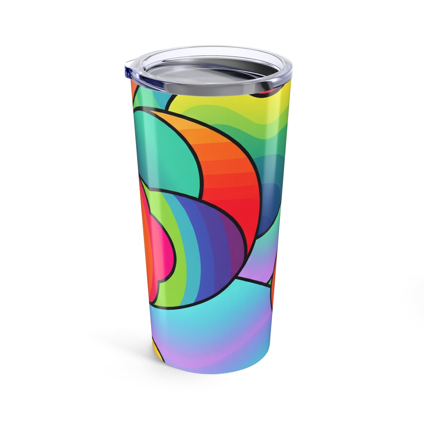 20 Oz Stainless Steel Travel Mug With Double Wall Insulation Spill Resistant Durable Printed Design Hot And Cold