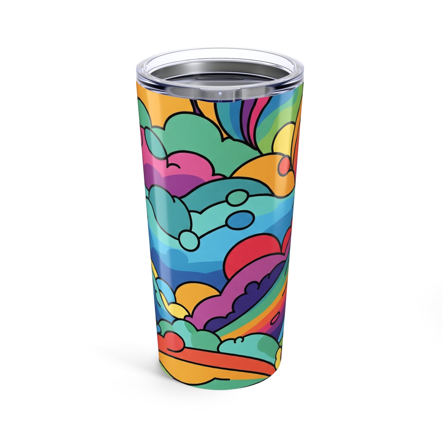 20 Oz Stainless Steel Tumbler Vacuum Insulated Leak Proof Durable Keeps Beverages Hot Or Cold Printed Design