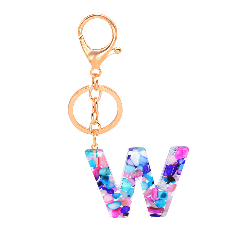 Epoxy Letters Keychain Unisex Initial Pendant Alphabet Charm Decoration With Individual Packaging Epoxy Letters Keychain