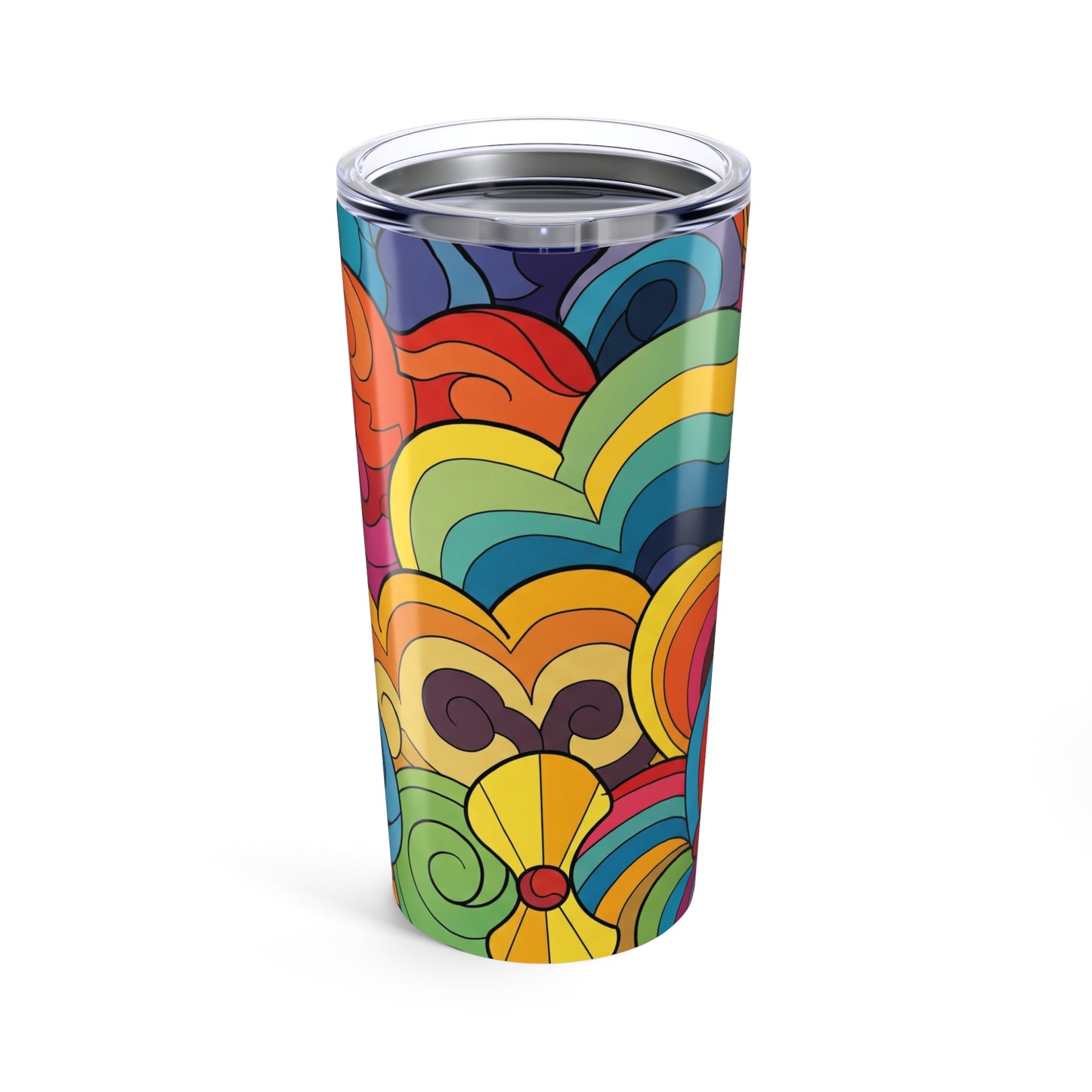20 Oz Stainless Steel Tumbler With Printed Artwork Double Wall Vacuum Insulated Leak Proof For Hot And Cold Drinks