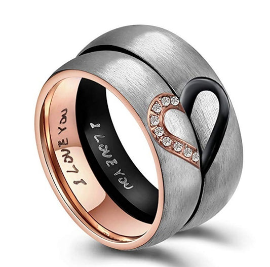 Couple Rings Titanium Steel Frosted Bands 6mm Width 2mm Thickness Carved Electroplated Lightweight Love Rings