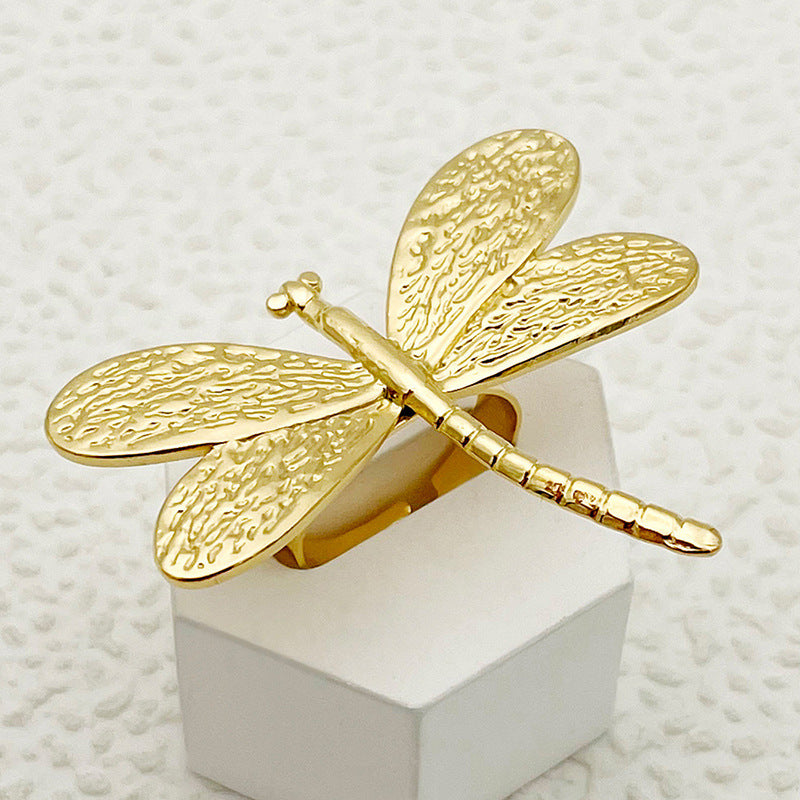 Womens Stainless Steel Ring With Heart Flower Star Pattern