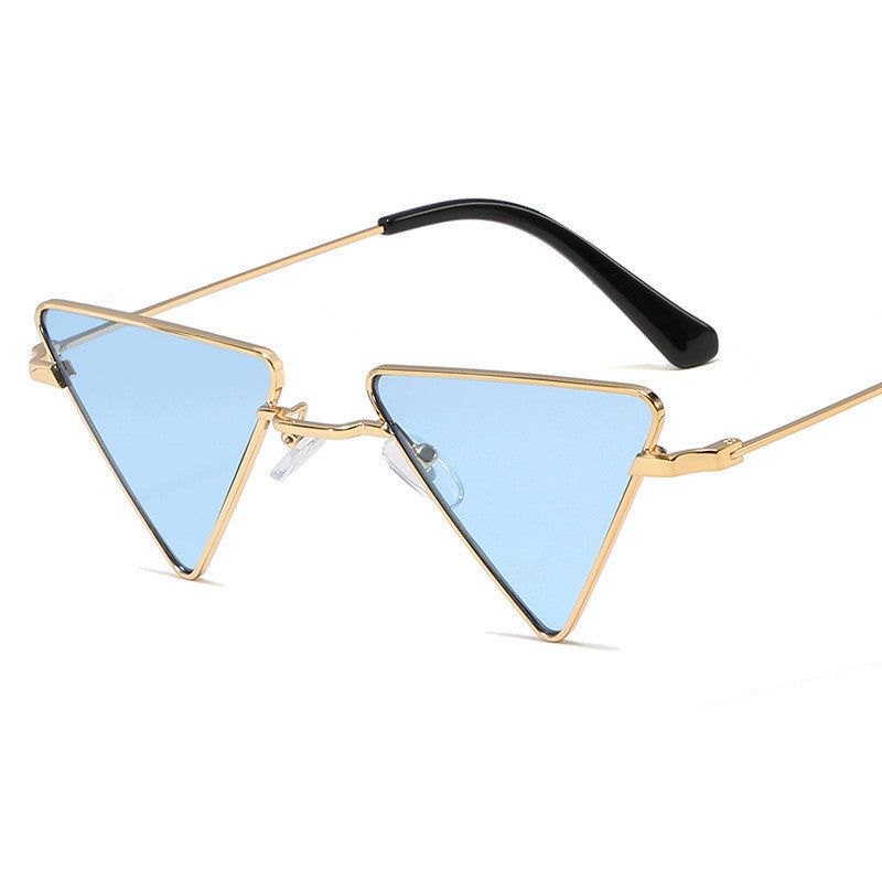 Triangle Sunglasses For Men And Women Metal Frame With AC Lenses Stylish UV Sun Protection Eyewear For Everyday Wear