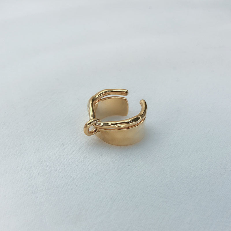 Unisex Adjustable Geometric Ring 18K Gold Plated Copper Silver Electroplating Copper For Everyday Wear Gift Us