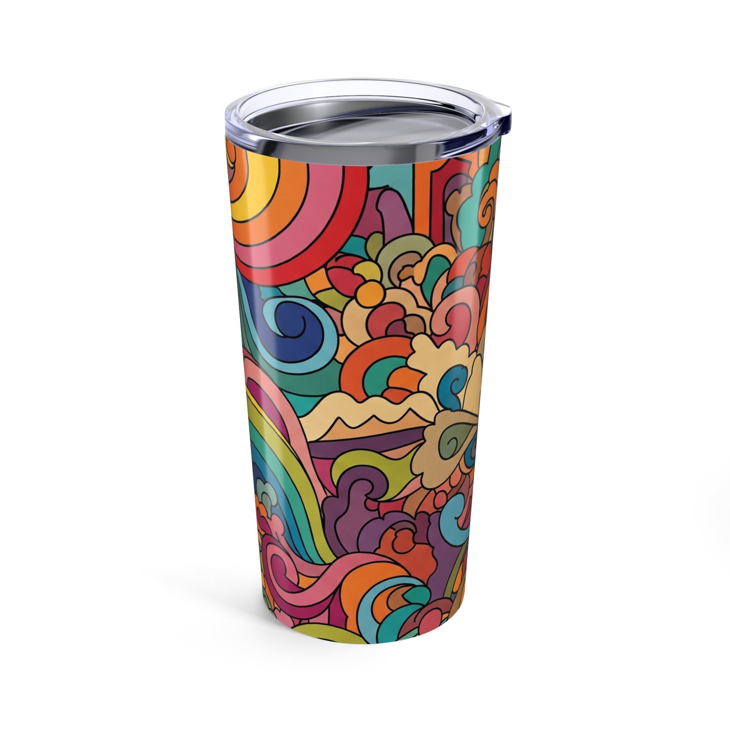 20oz Printed Steel Travel Mug With Vacuum Insulation Double Wall Spill Resistant BPA Free Dishwasher Safe For