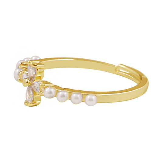 Beaded Womens Ring Vintage Alloy Electroplated Jewelry