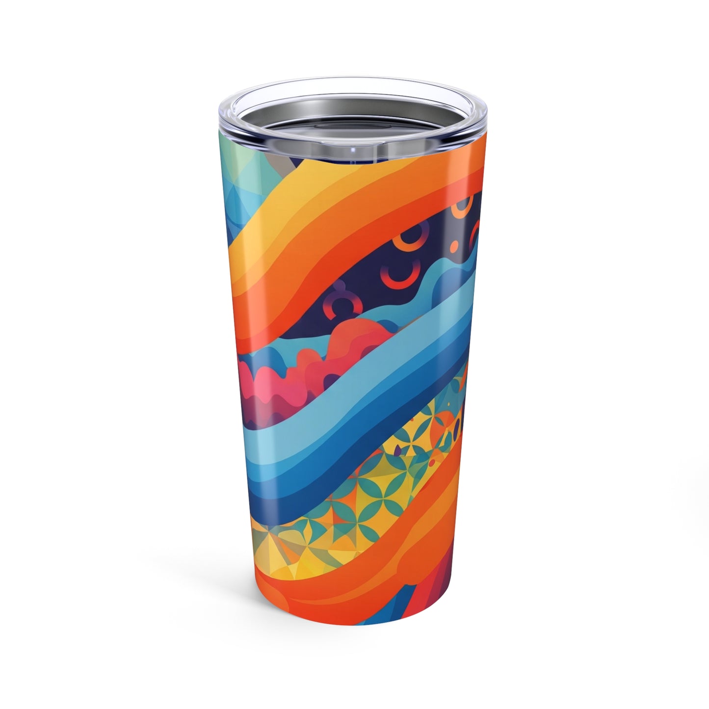 20 Oz Stainless Steel Travel Mug With Printed Design Double Wall Vacuum Insulation Leak Proof Durable Dishwasher