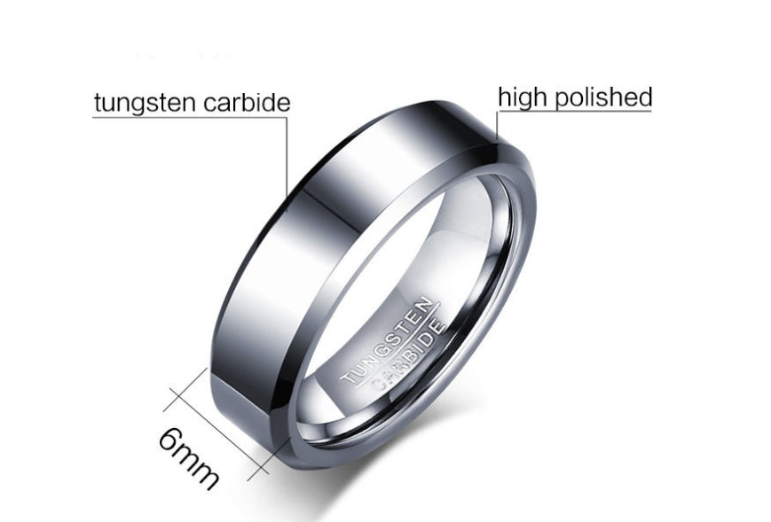 Mens Tungsten Steel Ring Unisex Fashion Ring Black And Steel Band Jewelry Gift For Him And Her For Daily Style