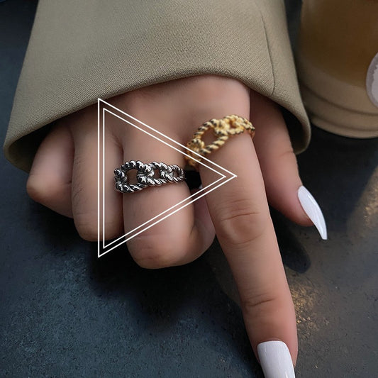 Womens Adjustable Ring Gold Hollow Silver Plated Geometric Ring Elegant Design Fashion Jewelry European American Style