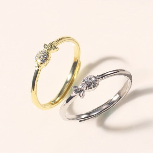 Ladies Ring Sterling Silver Inlaid Gem Fashion Jewelry Creative Design Ring For Women and Students White Gold 14k Gold Ring Female Ring