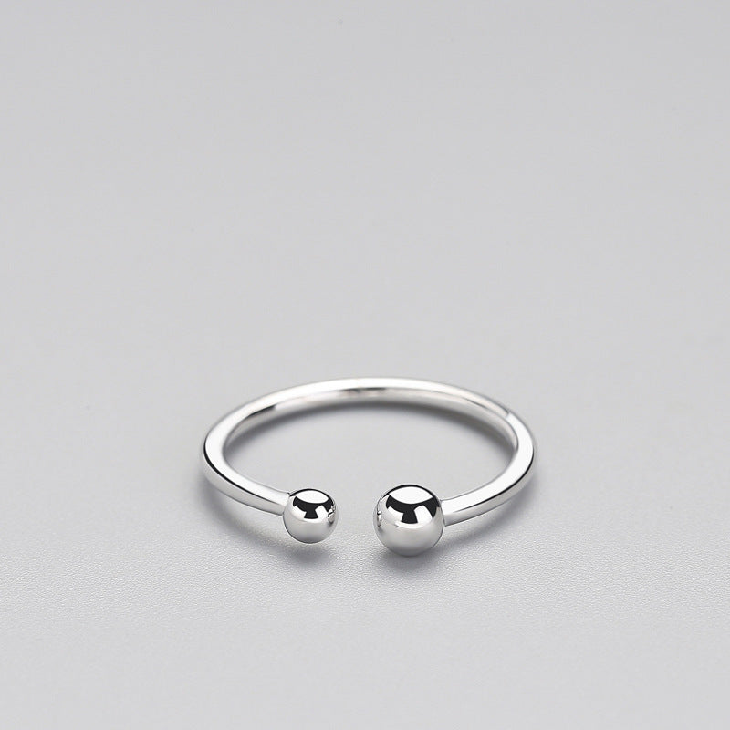 S925 Sterling Silver Ring Thai Silver Hollow Water Wave Tail Ring