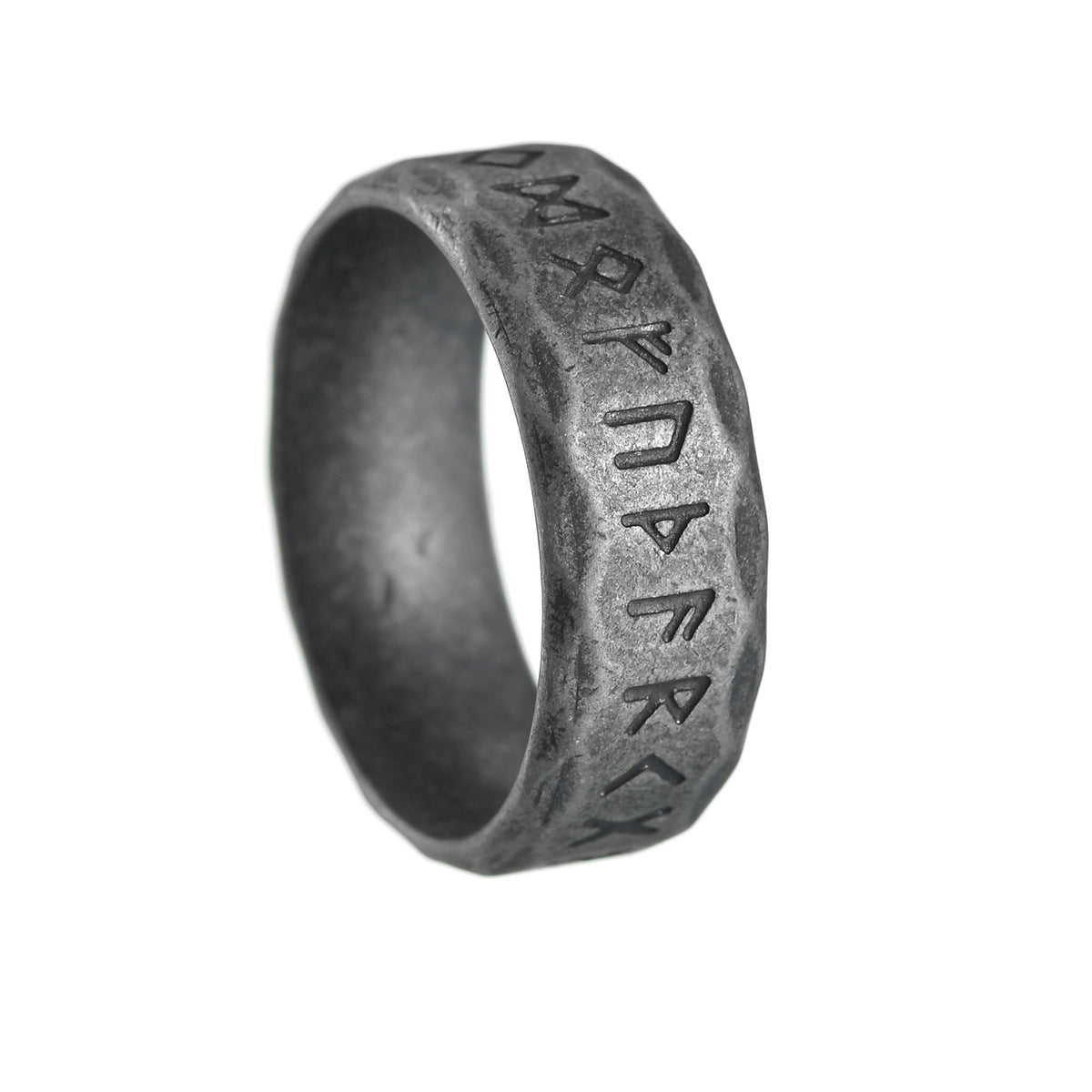 Titanium Steel Ring Antique Silver Vintage Mens Ornament Width 8mm Silver Gold Black Ancient Silver Ancient Silver
