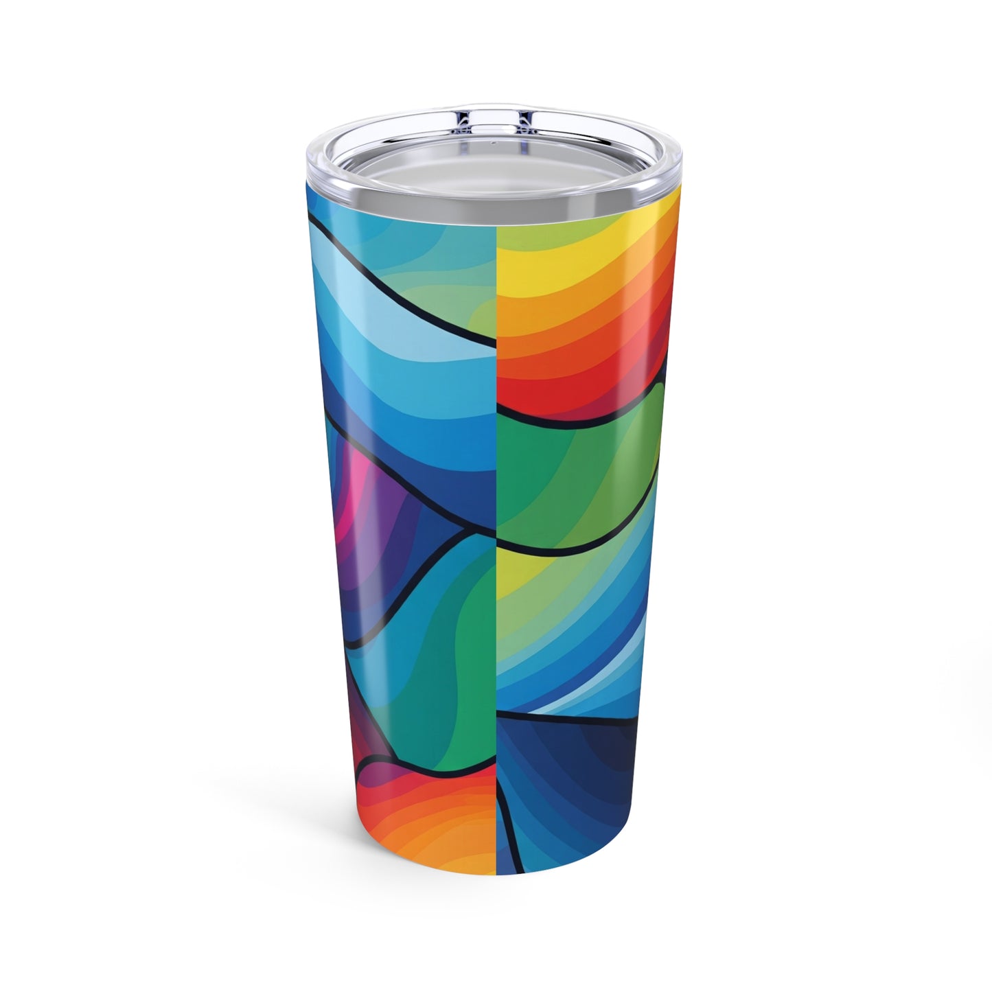20 Oz Stainless Steel Travel Tumbler With Printed Pattern Double Wall Vacuum Insulated Leak Proof Hot Cold