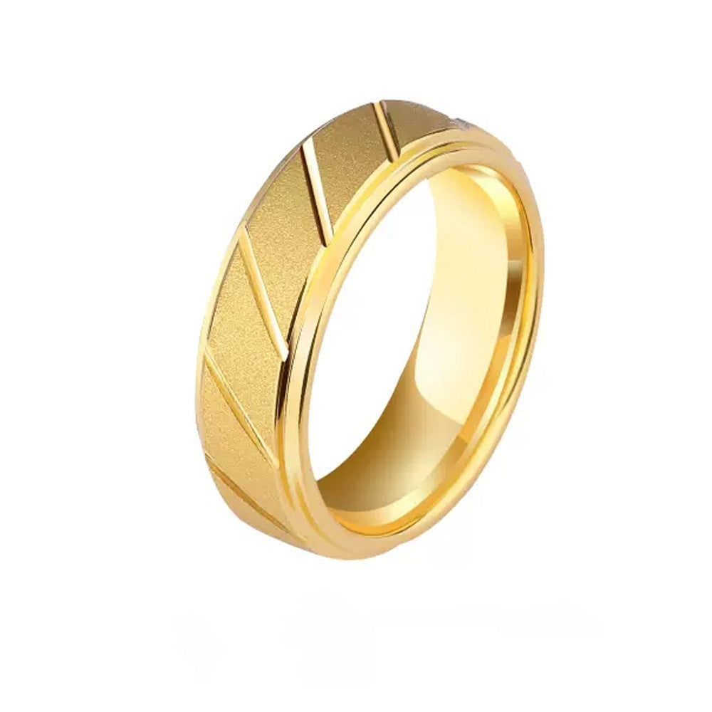 Frosted Tungsten Ring 7mm Wide Band 2.1mm Thick Unisex Jewelry Gold For Everyday Wear And Gift For Him Or Her