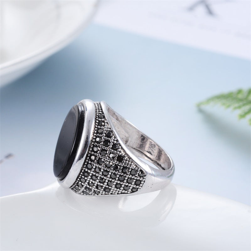 Womens Vintage Alloy Ring Gemstone Inlaid Electroplated Round Fashion Jewelry For Parties And Occasions Online
