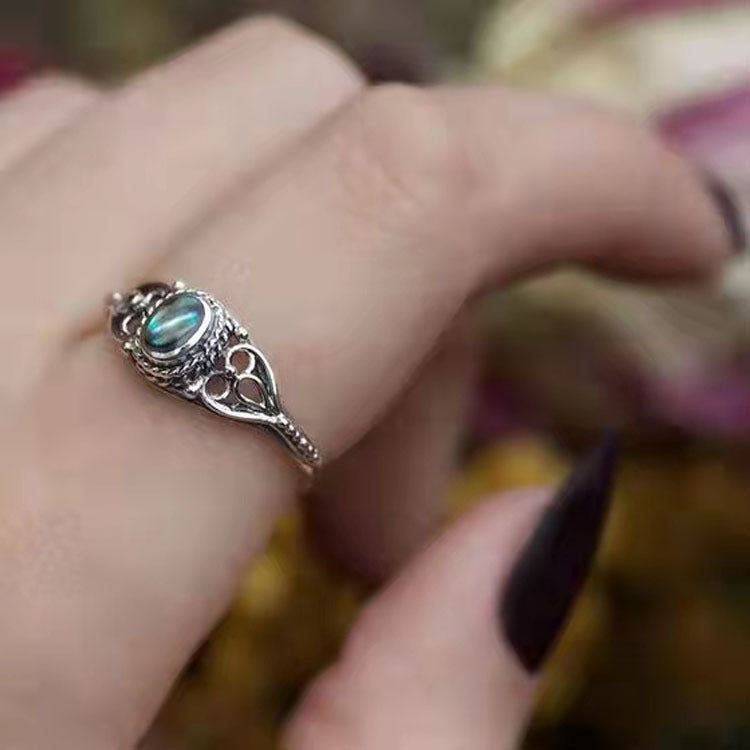 Turquoise Stone Alloy Ring Electroplated In Fashionable Ancient Court Design For Everyday Wear Sizes 5 6 7 8 9 10 11