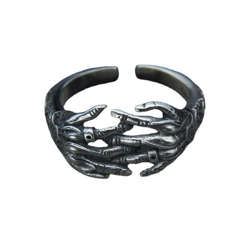 Unisex Electroplated Alloy Interlocking Ring Adjustable Opening Fashion Jewelry Gift For Special Occasion Perfect Gift