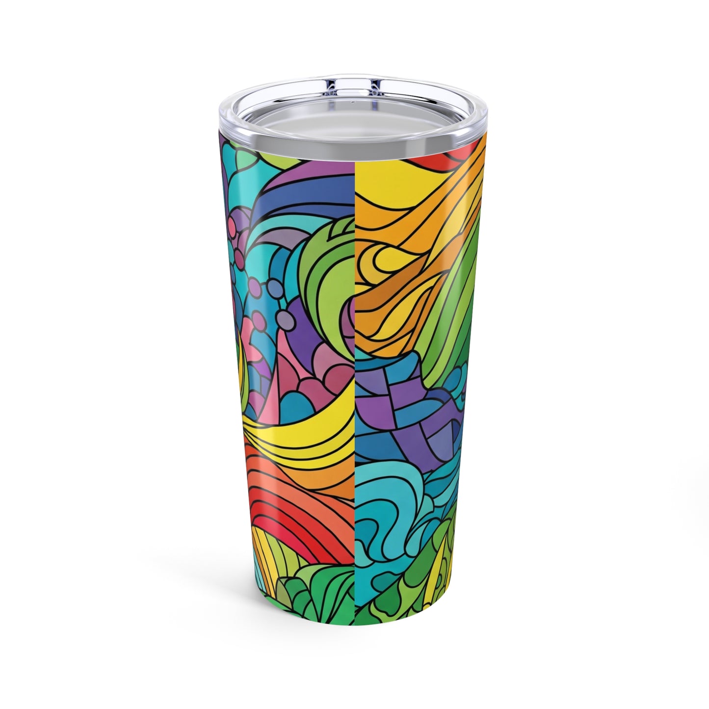 20oz Stainless Steel Travel Mug With Printed Design Double Wall Vacuum Insulated Spill Resistant BPA Free Coffee