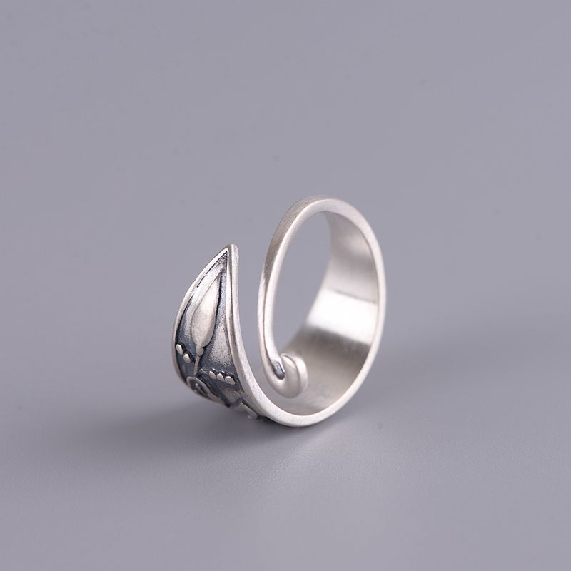 Ethnic Lotus Peacock Ring Vintage Opening Adjustable Alloy Plated Jewelry For Women Girls Retro Style Ring Now