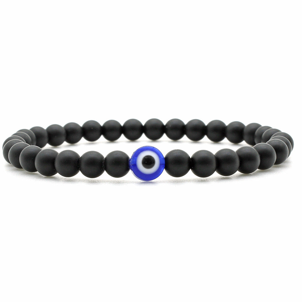 Unisex Volcanic Rock Beaded Bracelet Geometric European Jewelry Accessory Retro Style Fashion For Everyday Use