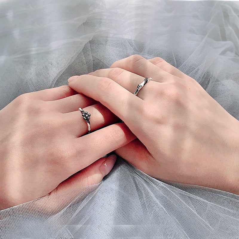 Sterling Silver Couple Rings Set Antique Promise Bands For Him And Her Anniversaries Jewelry Gift Box Included